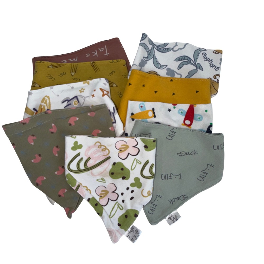 Unbranded Bandana Bibs Baby OS Multicolor Excellent 8 Pack Cotton Snap Closure